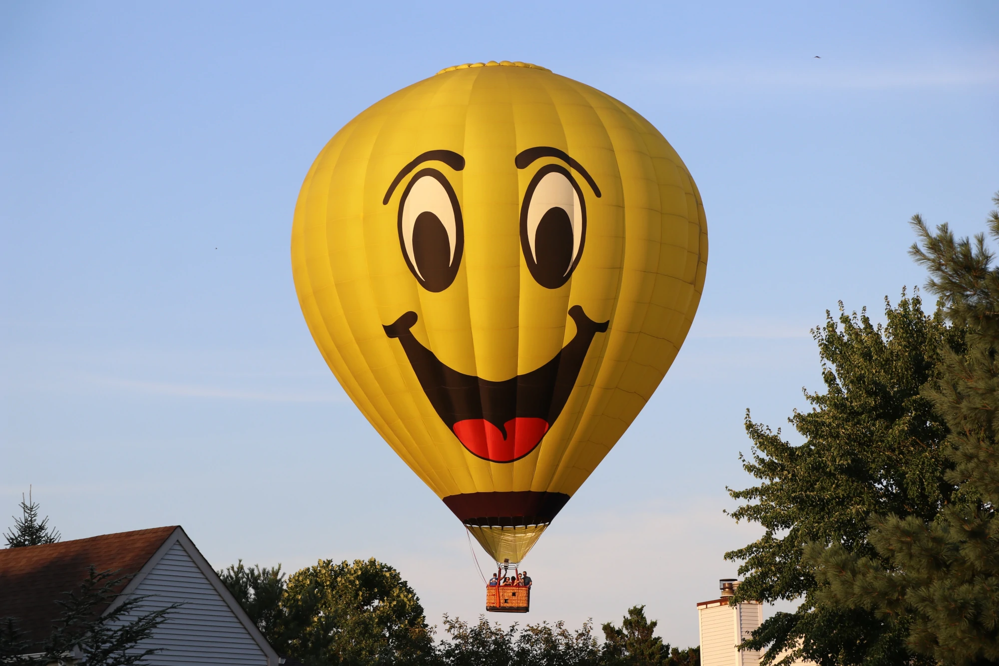 Hot air balloon with smiley